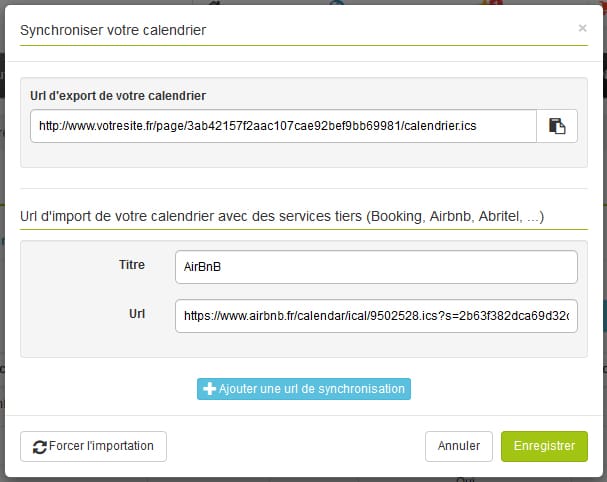 Import / Export de mes calendriers