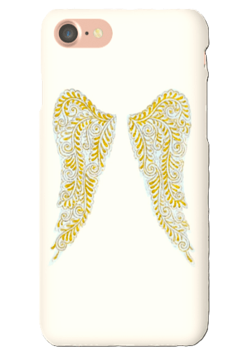 Ailes d'Anges peints et créés pour une coque de téléphone par Valérie Bourgaut